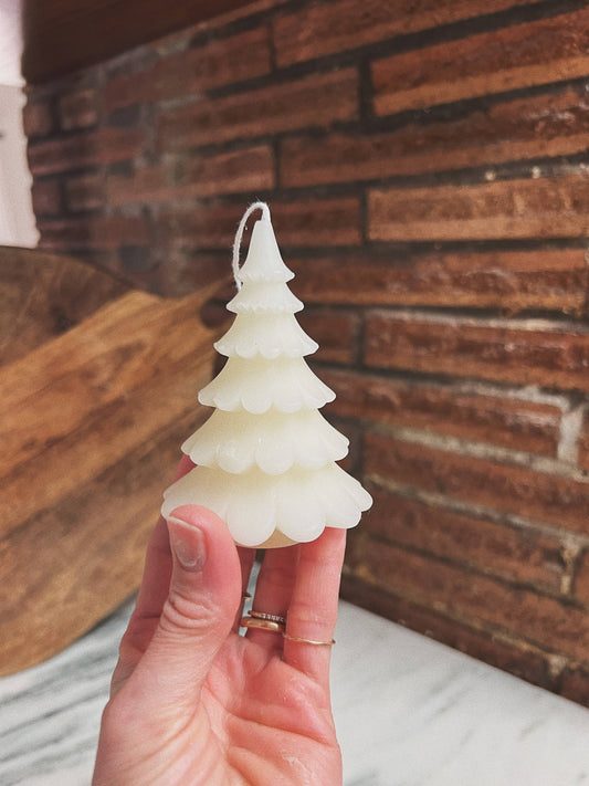 Scalloped Beeswax Tree Candle