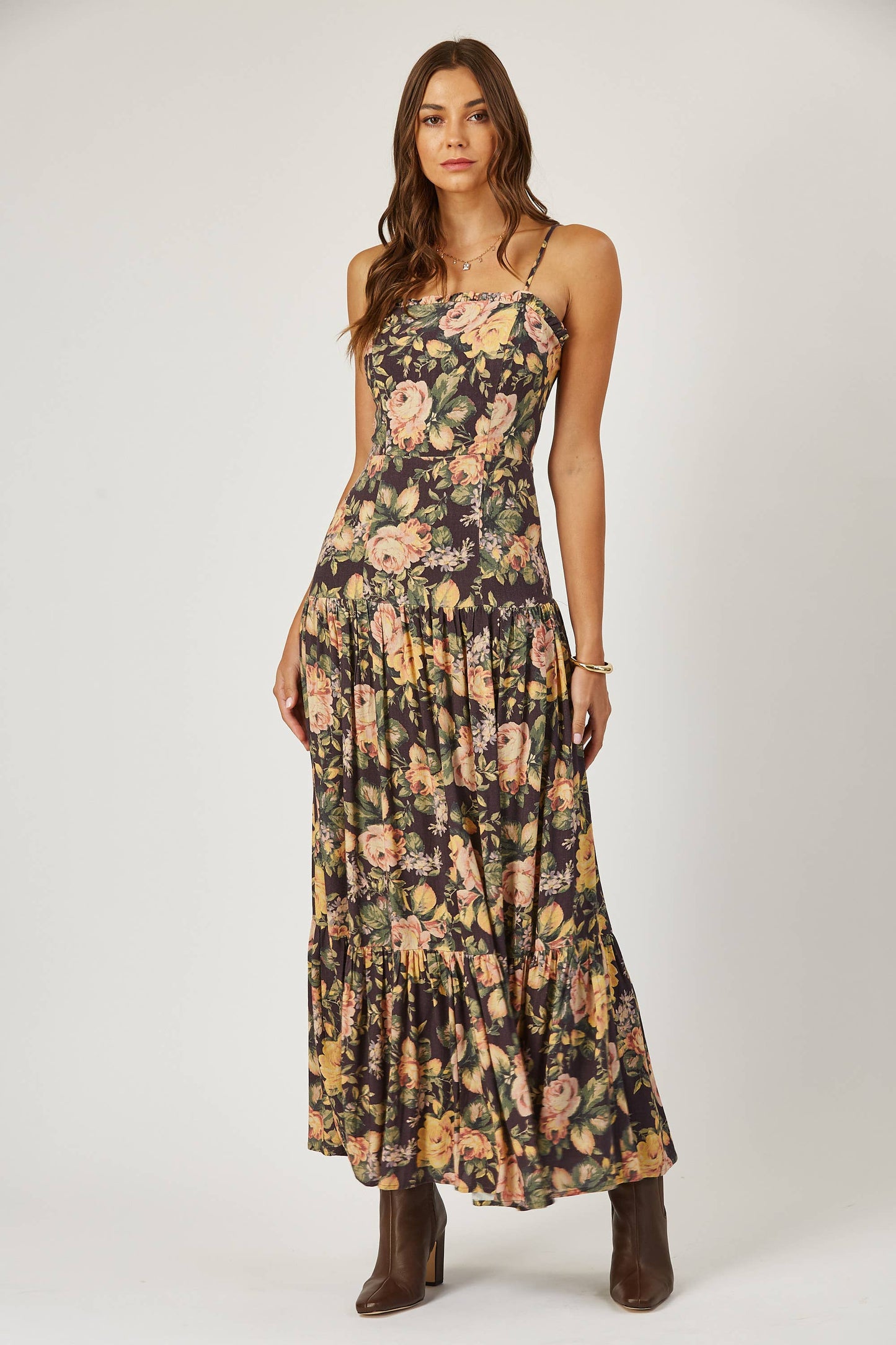Vintage Blossom Maxi Dress