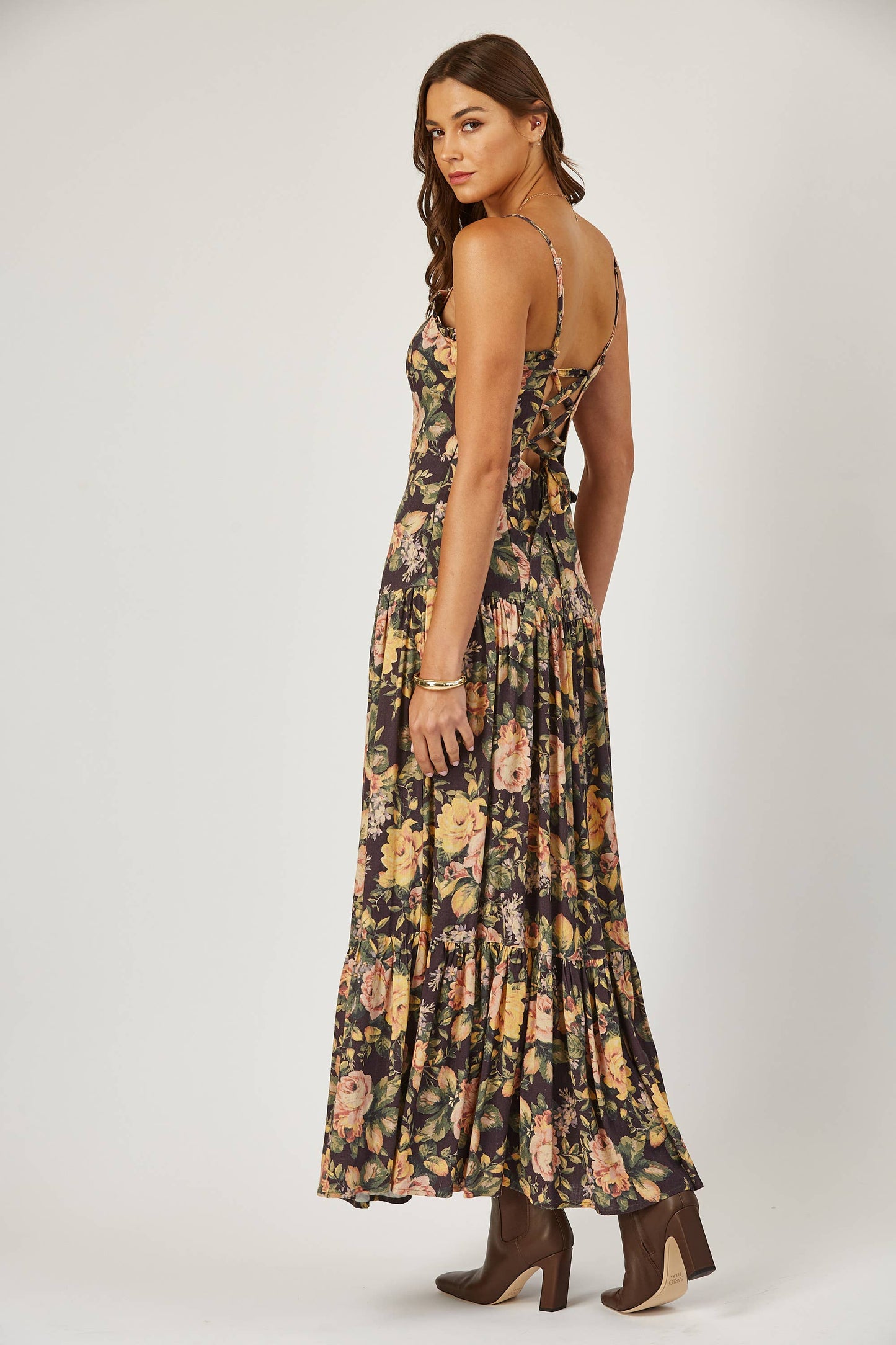 Vintage Blossom Maxi Dress