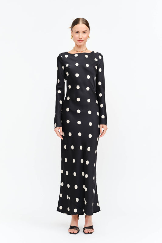 Celine Polka Dot Black Dress