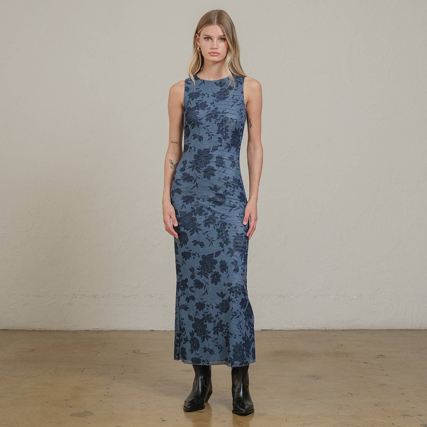 Blue Ink Maxi Dress