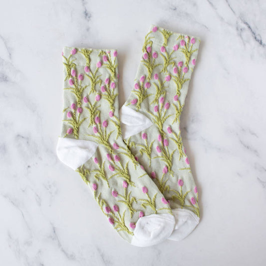 The Vintage Tulip Crew Sock