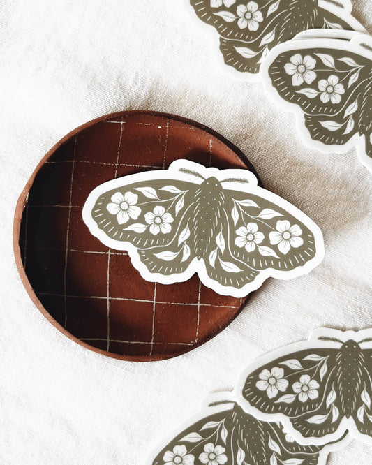 Floral Moth Sticker