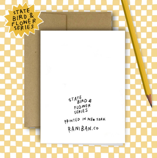 North Carolina State Flower & Bird Card