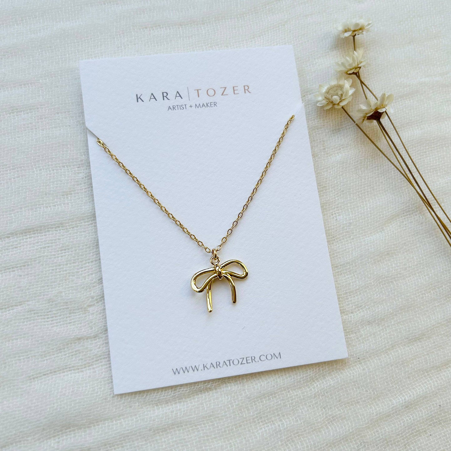 Gold Bow Necklace