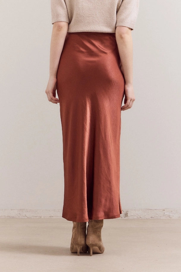 Copper Satin Skirt