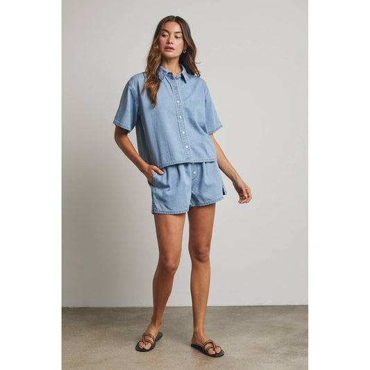 Westport Boxy Denim Button-Up