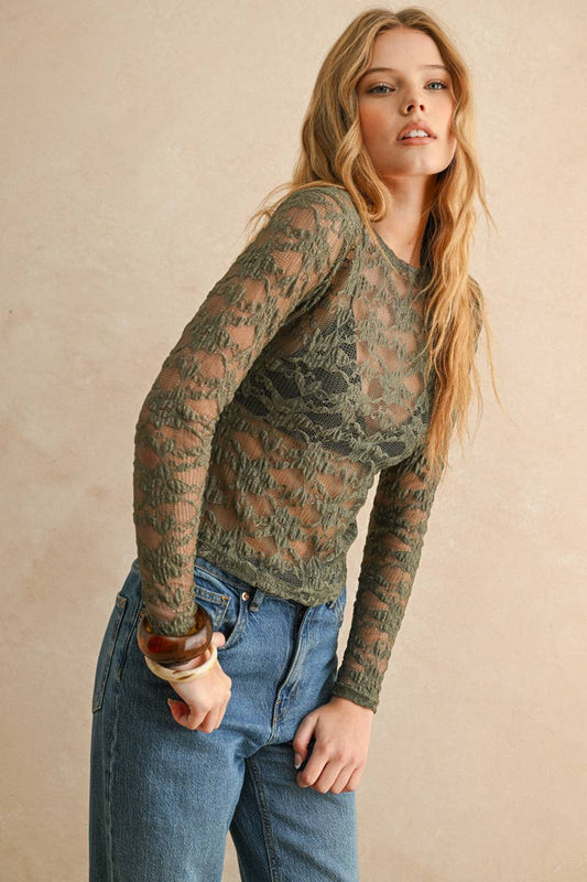 Moss Lace Top