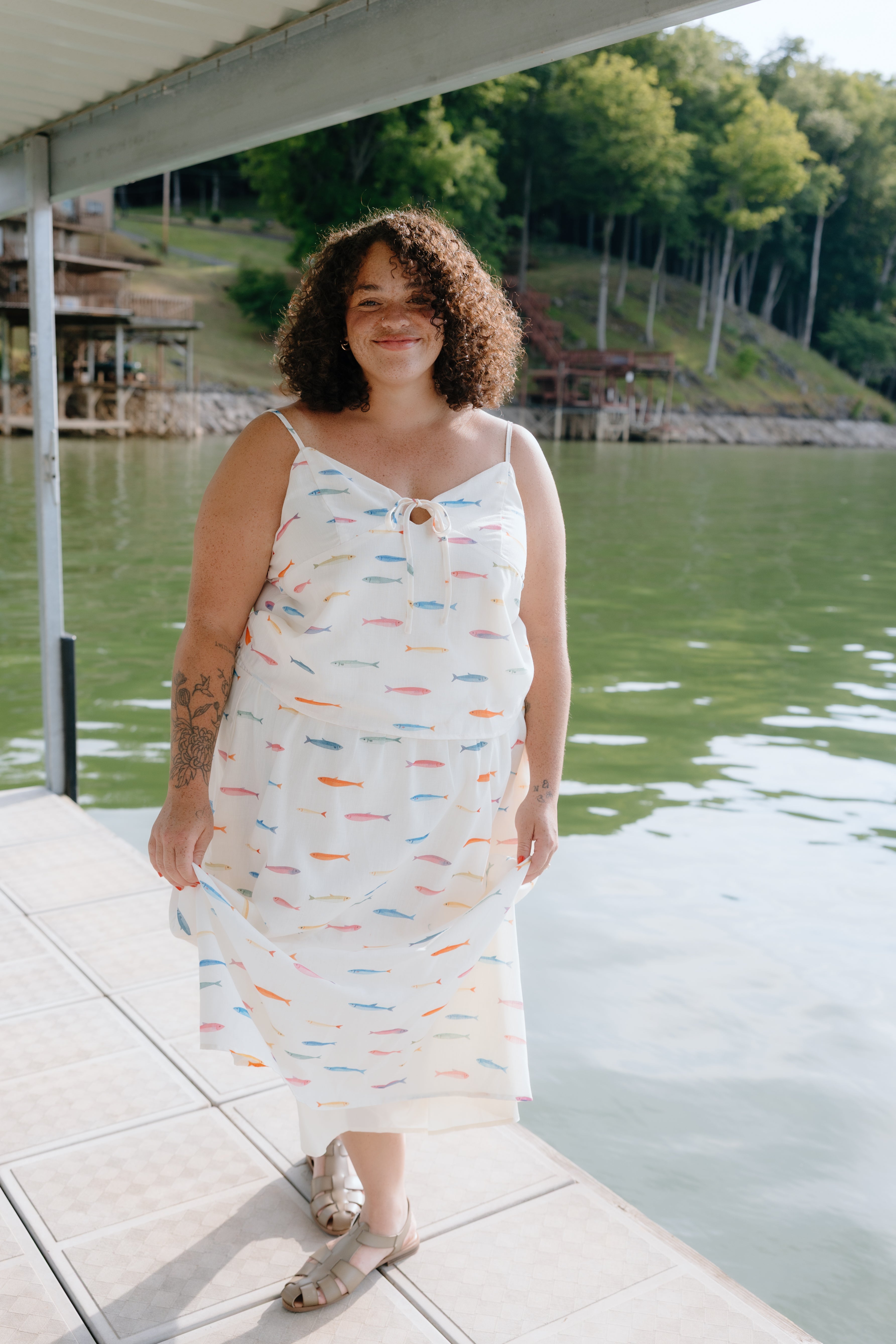 summer matching set, manteo fish print set