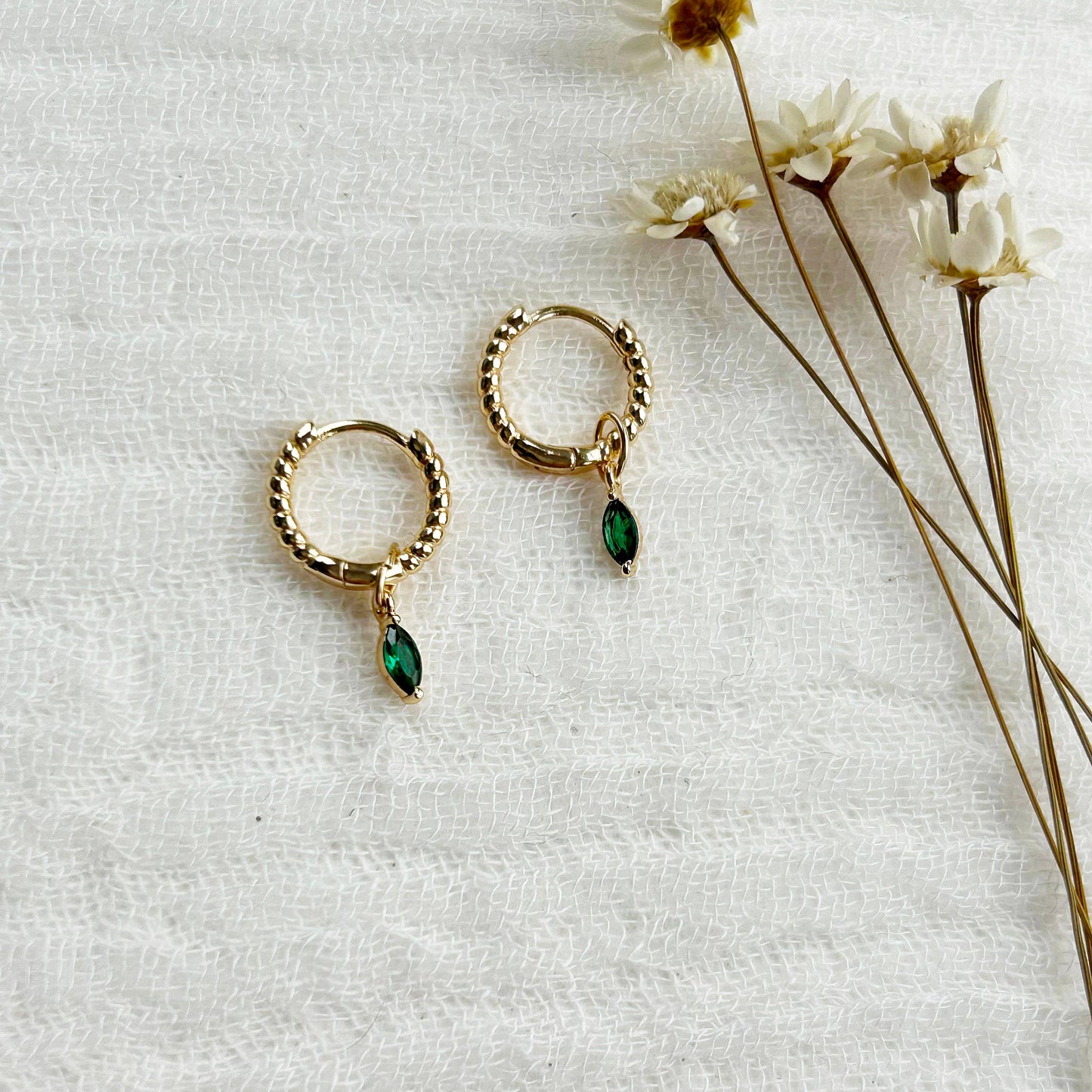 Colette Emerald Hoops