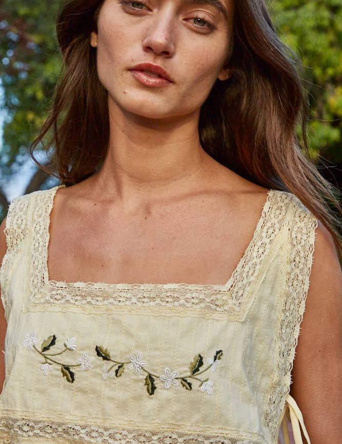 Corolla Embroidered Top