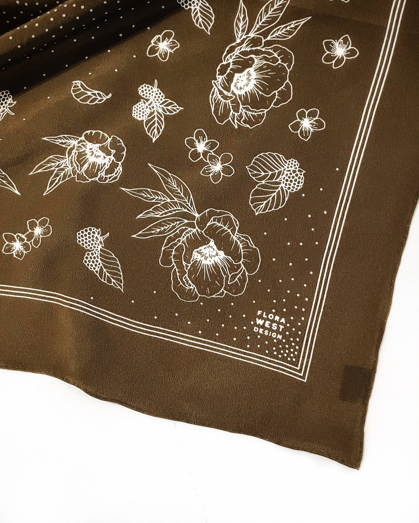 Flora West Printed Silk Bandana