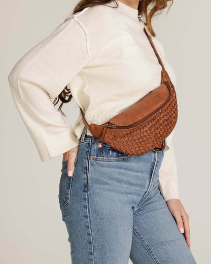 Hanna Woven Leather Belt Bag