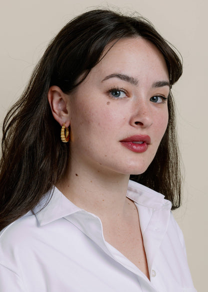 Ruffle-Edge Hoops -- Gold