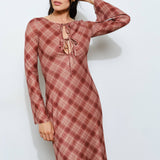 Redwood Plaid Maxi Dress