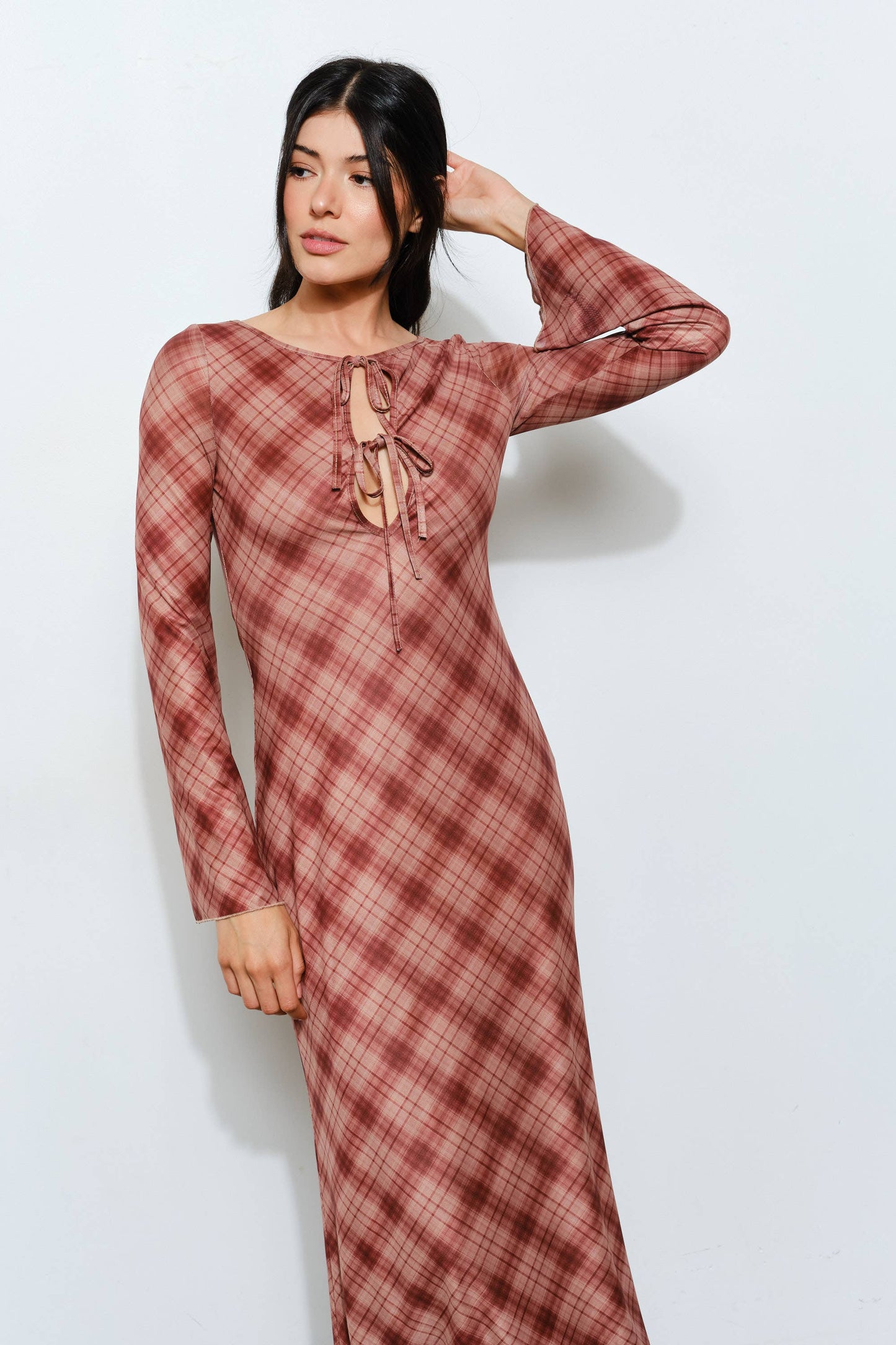 Redwood Plaid Maxi Dress
