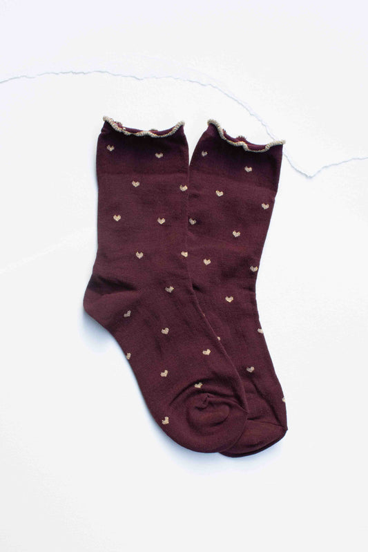 The Mini Heart Ruffle sock