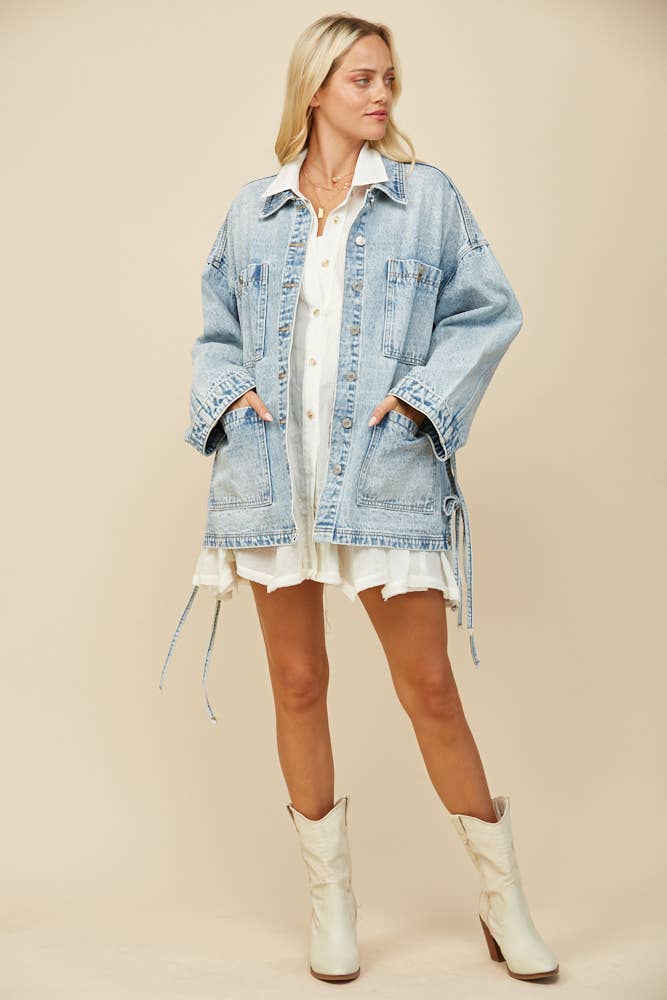 June Jacket – Oversized Side-Tie Denim