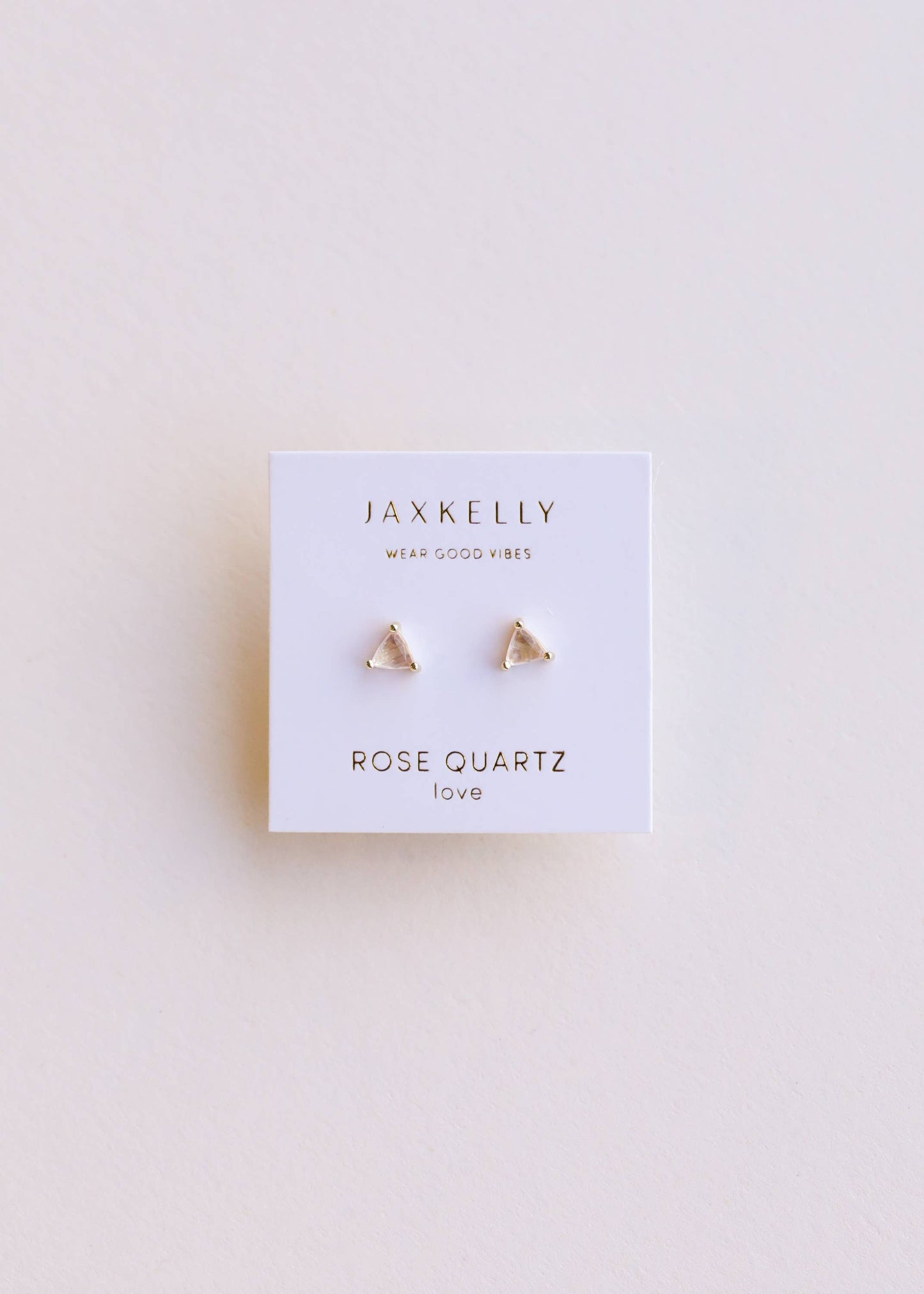 Blush Prism Studs – Rose Quartz & Gold