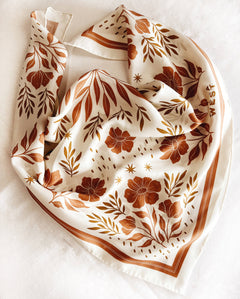 Flora West Printed Silk Bandana