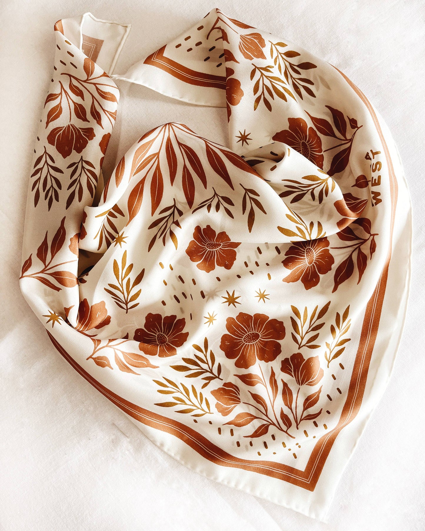 Flora West Printed Silk Bandana