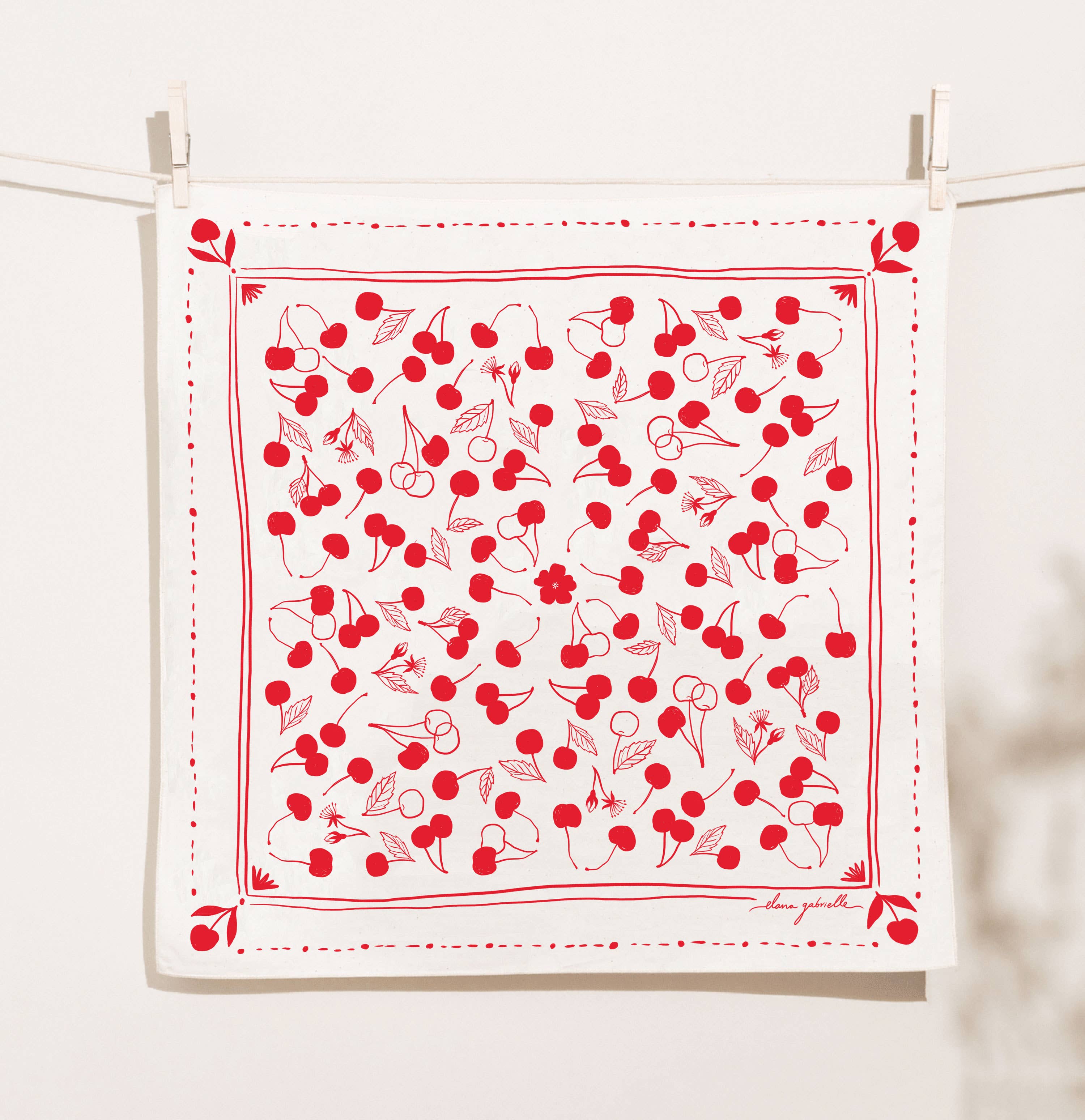 red bandana, neck scarf, cherry bandana, 100% cotton bandana, patriotic bandana, fourth of july bandana 