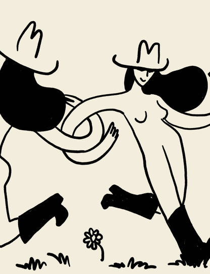 Frolicking Cowgirls Print | 5x7