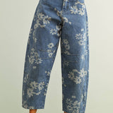 Cary Floral Barrel Jeans