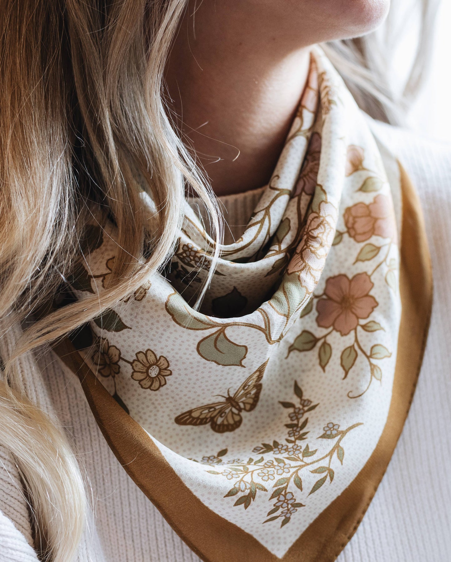 Flora West Printed Silk Bandana