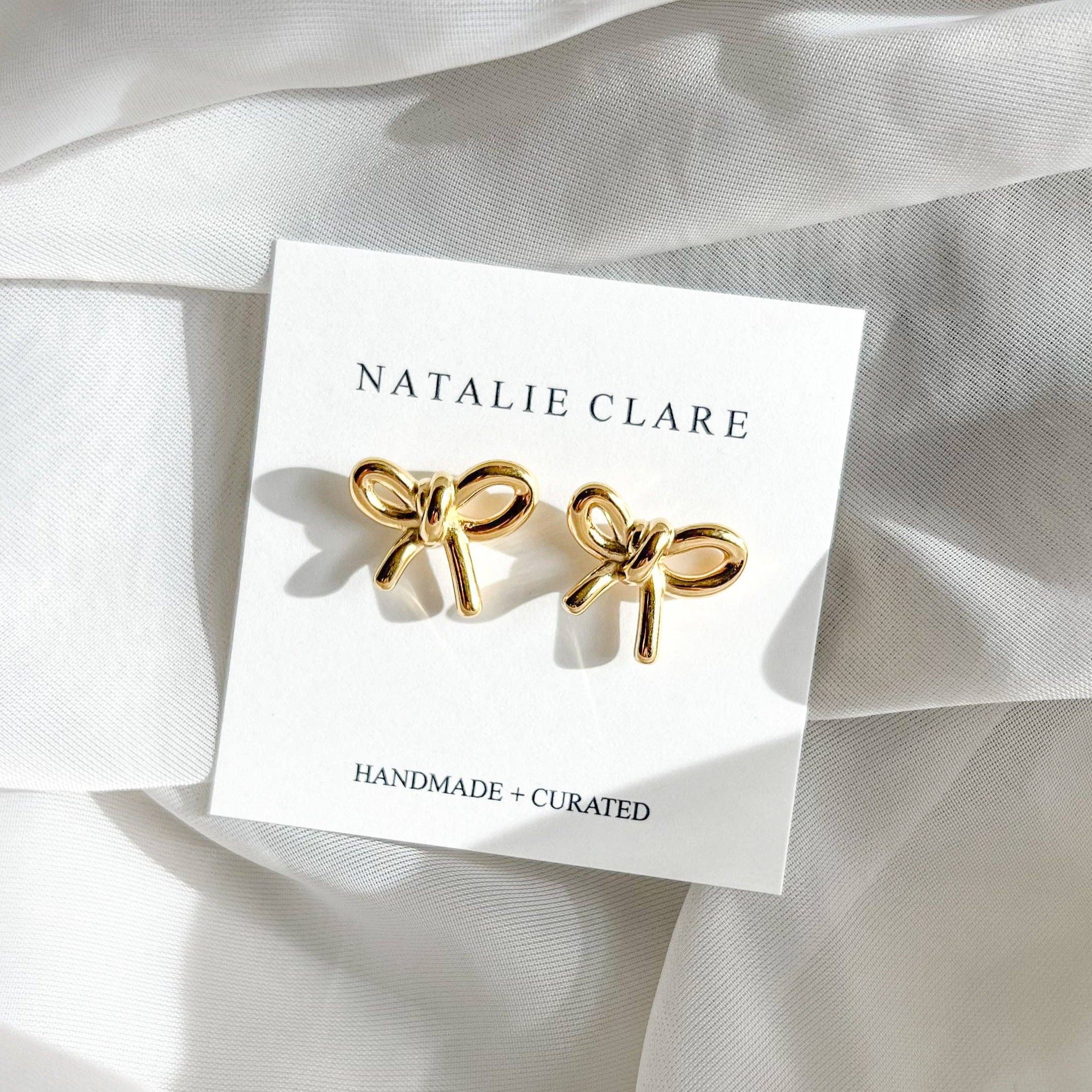 Gold Bow Earrings
