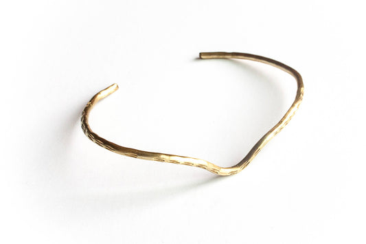 Caballero Cuff – Dainty Textured Brass Bracelet