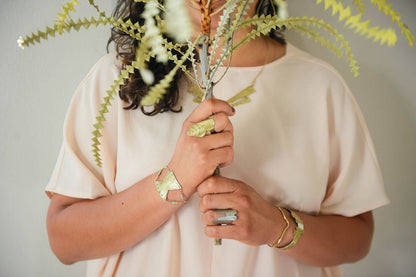 Caballero Cuff – Dainty Textured Brass Bracelet