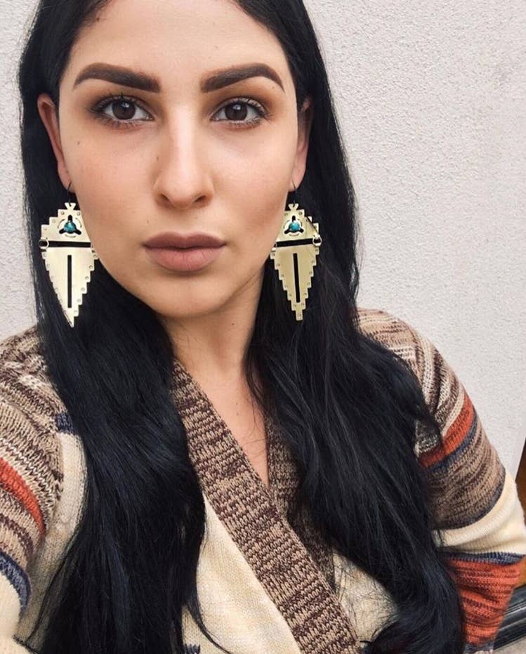 Plateau Earrings – Brass & Black Onyx