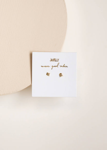 North Star Studs – Gold & CZ