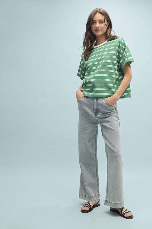 Shamrock Striped Boxy Tee