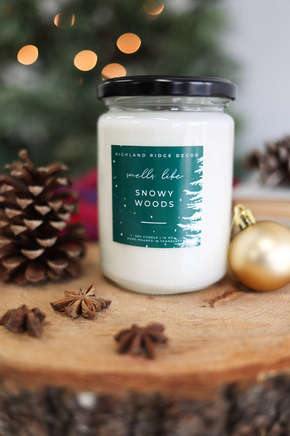 Snowy Woods Christmas Candle