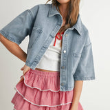 Backroads Cropped Denim Shirt