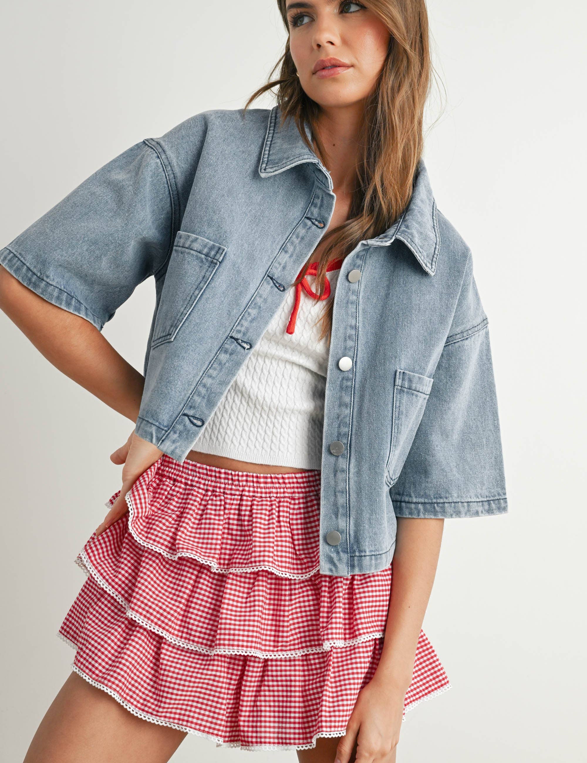 Backroads Cropped Denim Shirt