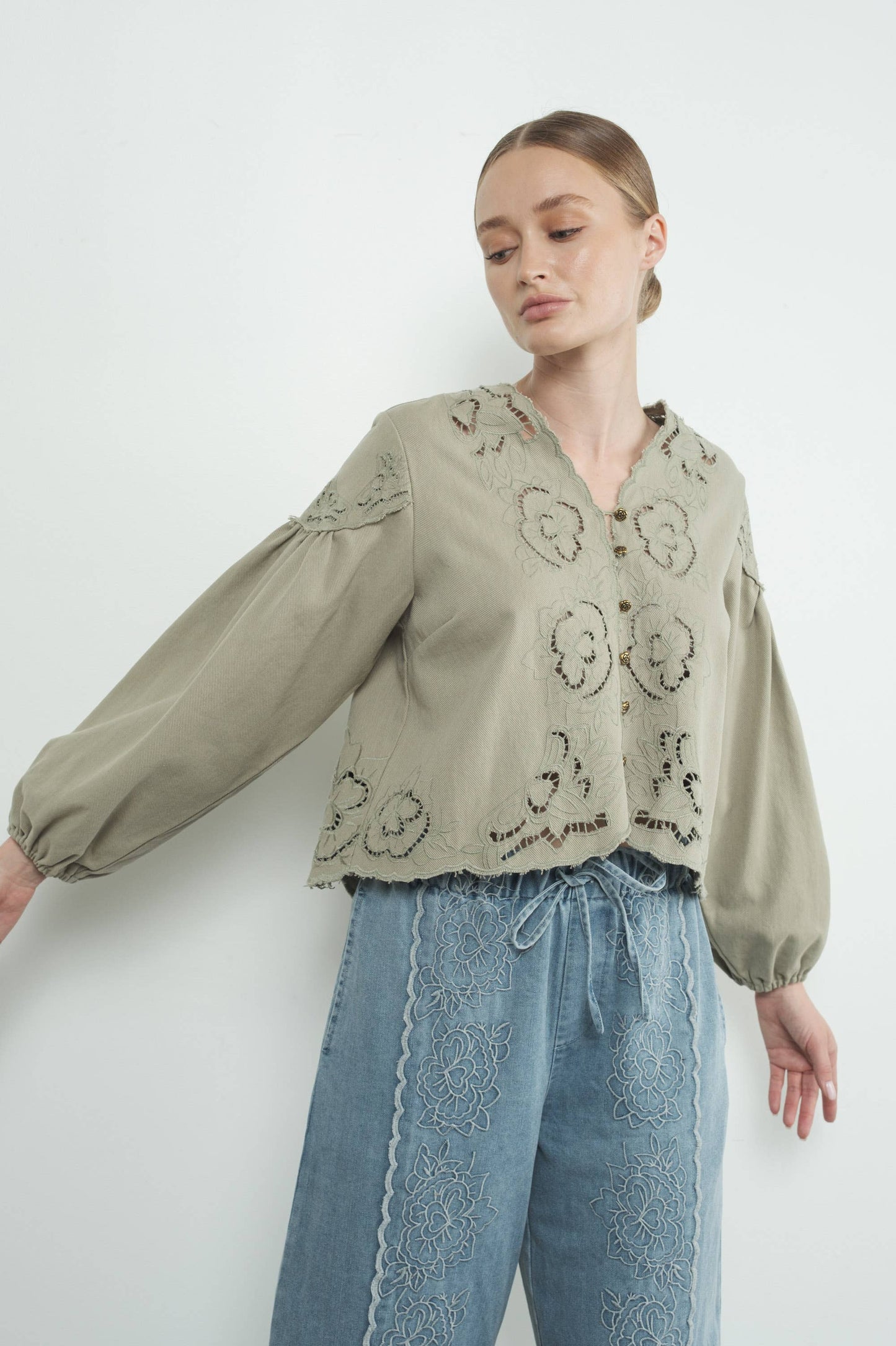 Olive Bloom Blouse
