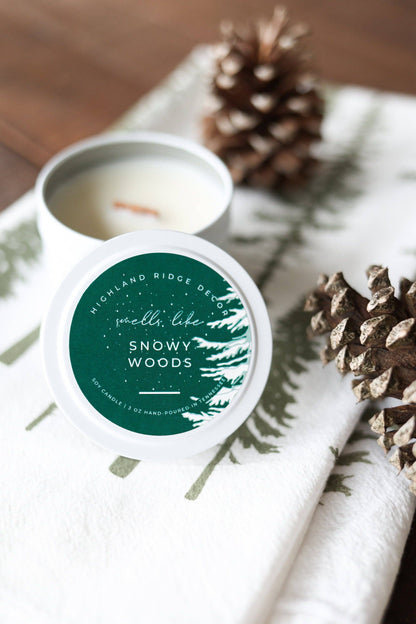 Snowy Woods Christmas Candle – Tin