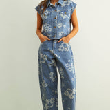 Cary Floral Barrel Jeans