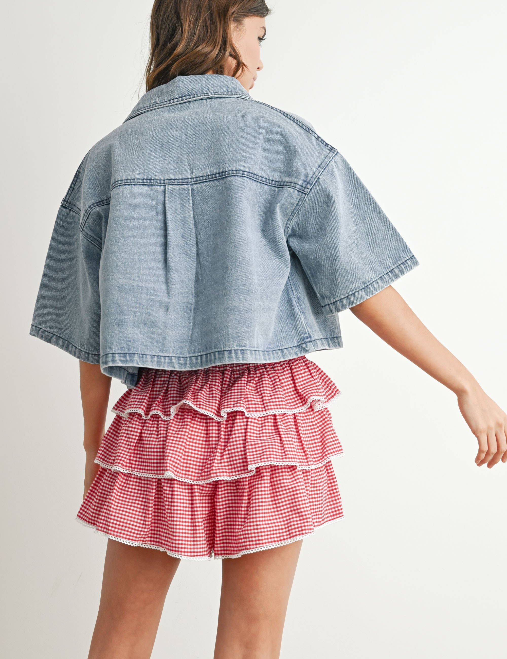 Backroads Cropped Denim Shirt