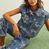 Cary Floral Barrel Jeans