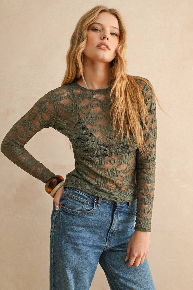 Moss Lace Top