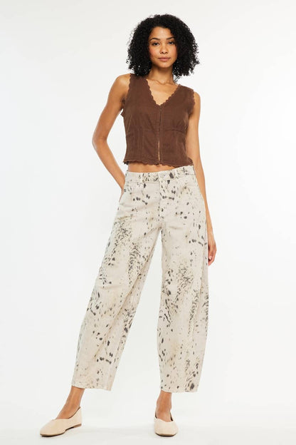 Tobacco Row Animal Print Horseshoe Jean