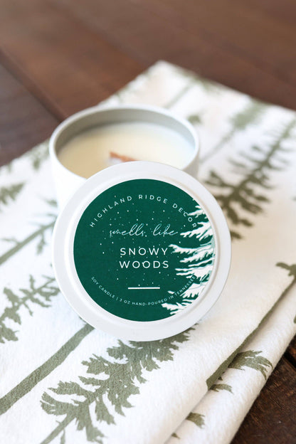 Snowy Woods Christmas Candle – Tin