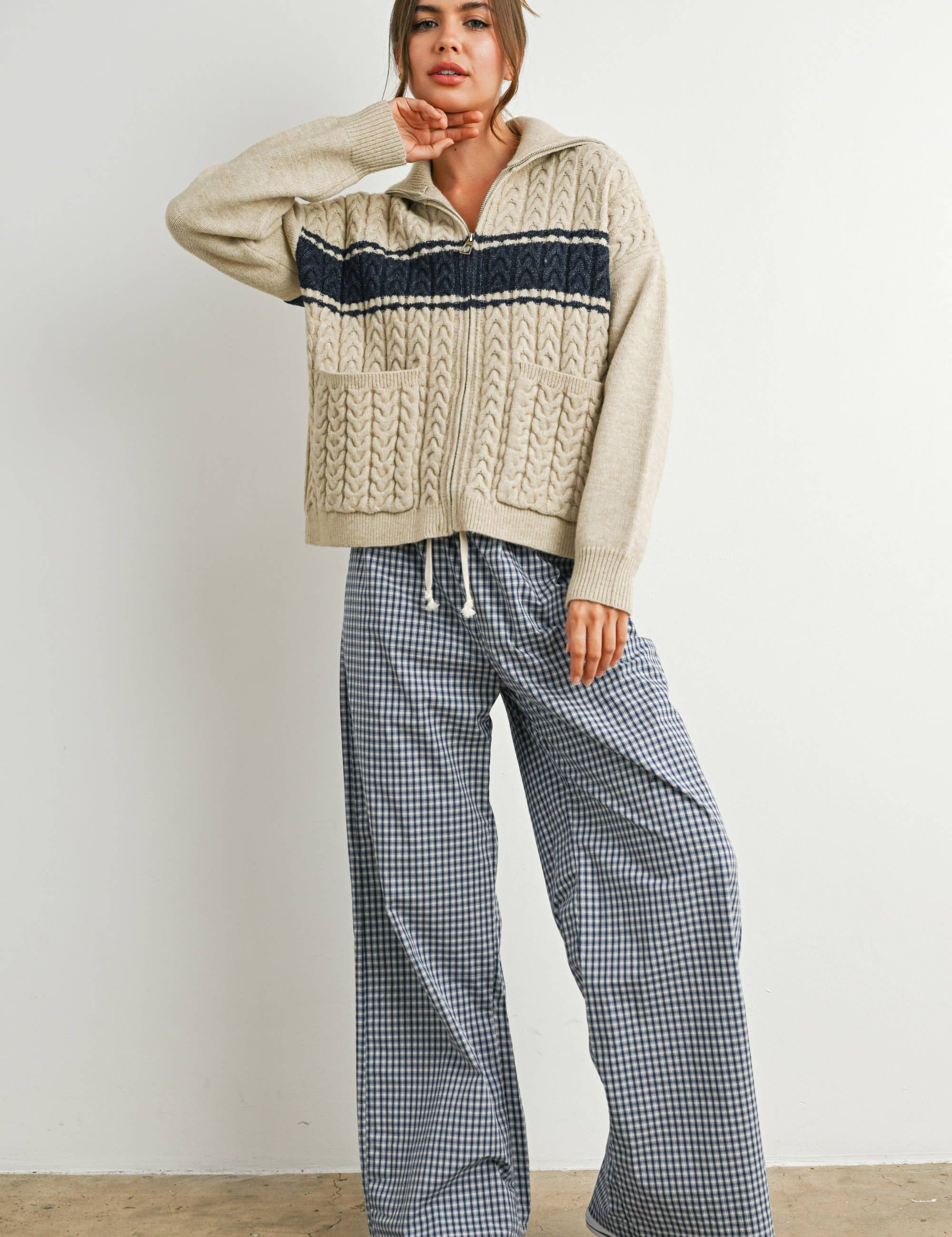 Boone Gingham Flowy Pants