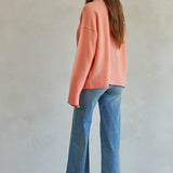 Coral Oversized Pullover Sweater