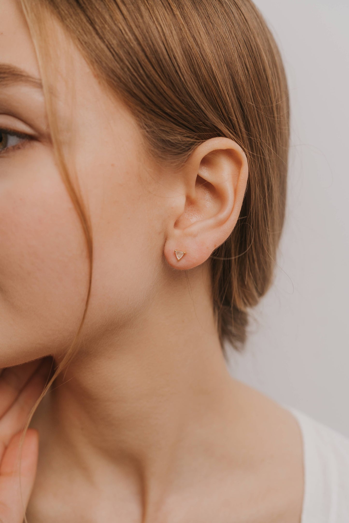 Blush Prism Studs – Rose Quartz & Gold