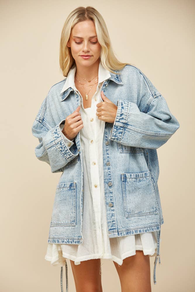 June Jacket – Oversized Side-Tie Denim